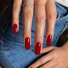 Ongles XCREANDO auto-collants couleur solide brillante, style élégant.