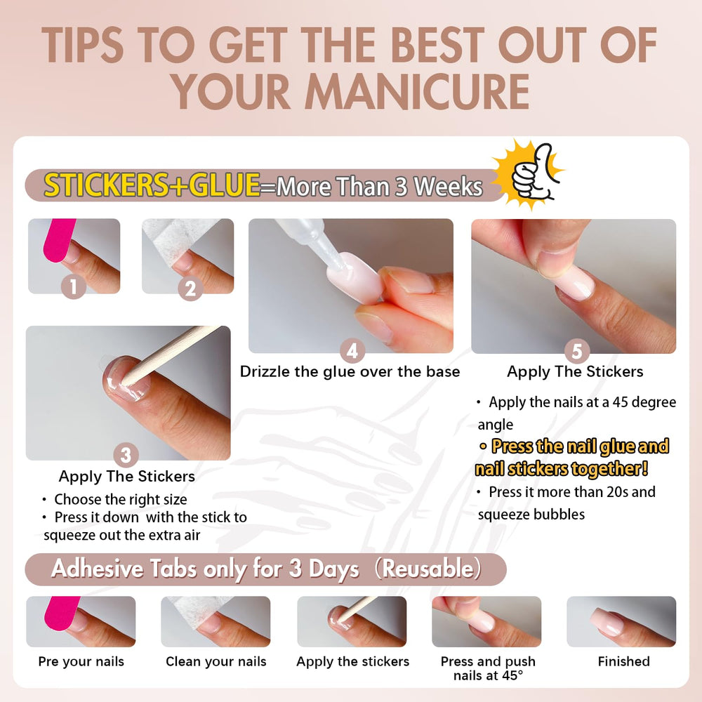 XCREANDO Ongles légers pour l'automne et l'hiver, port toute la journée.