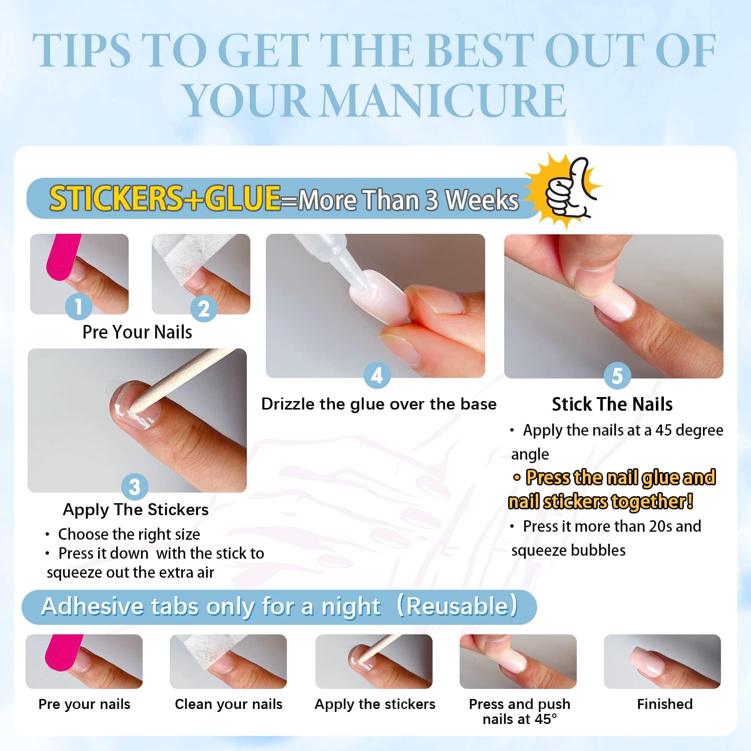 Ongles courts XCREANDO – polyvalents pour travail et sorties.