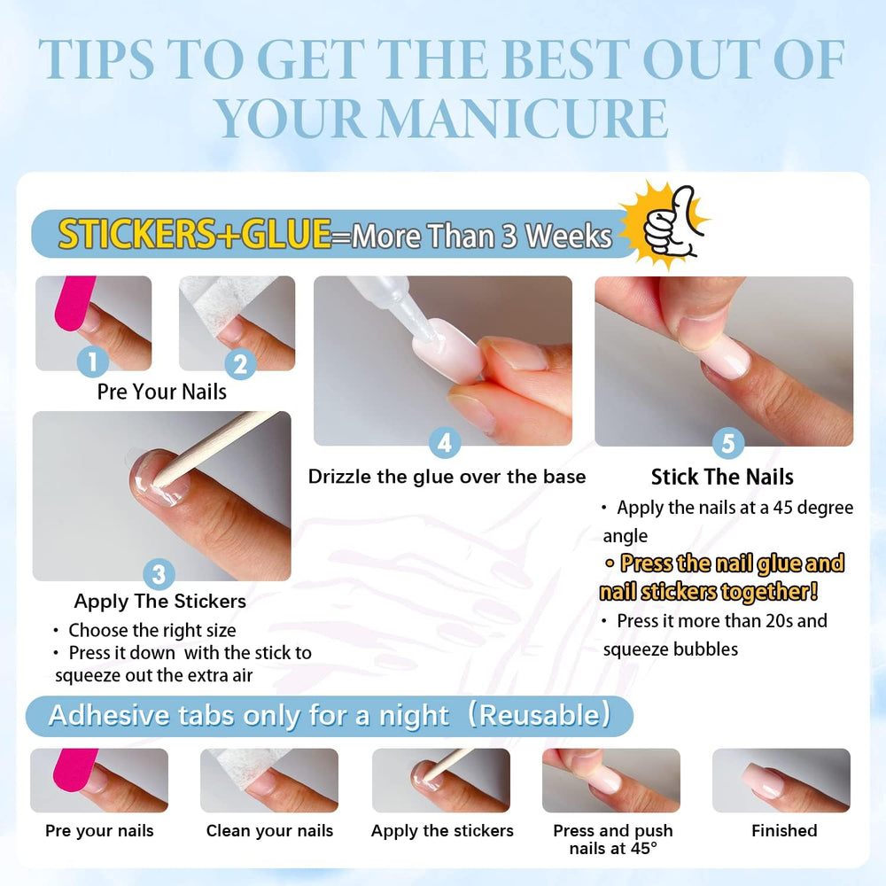 Ongles courts XCREANDO – polyvalents pour travail et sorties.