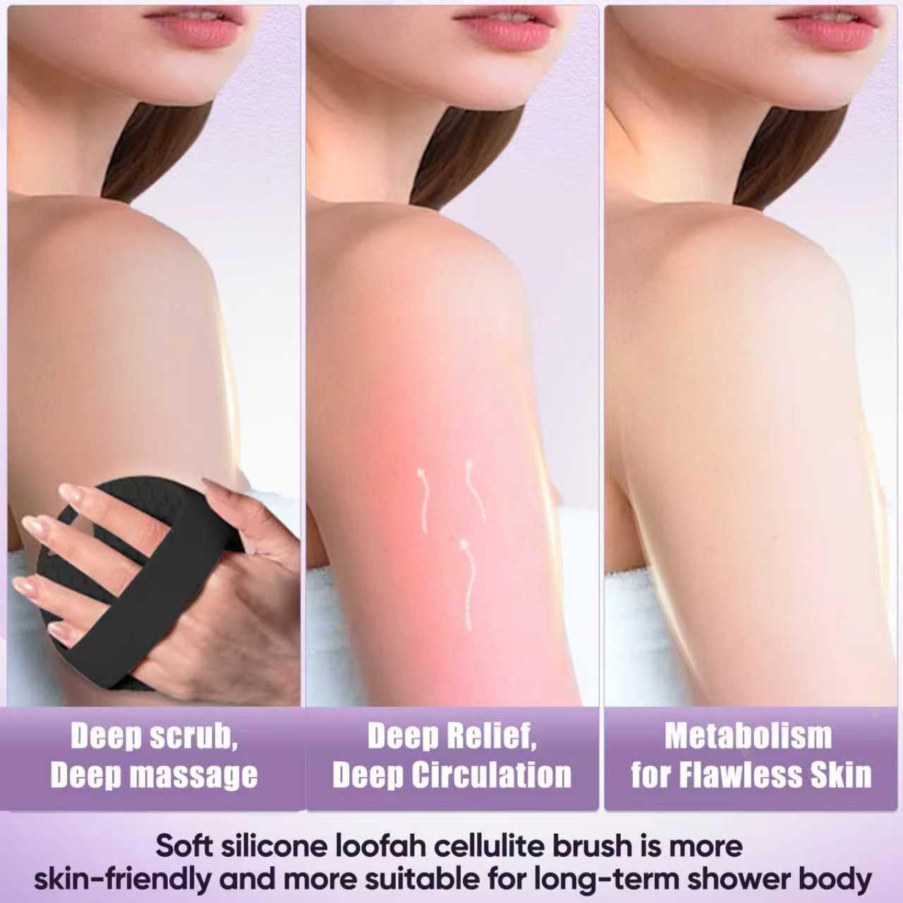XCRUCC exfoliation corporelle en silicone pour une peau plus douce.