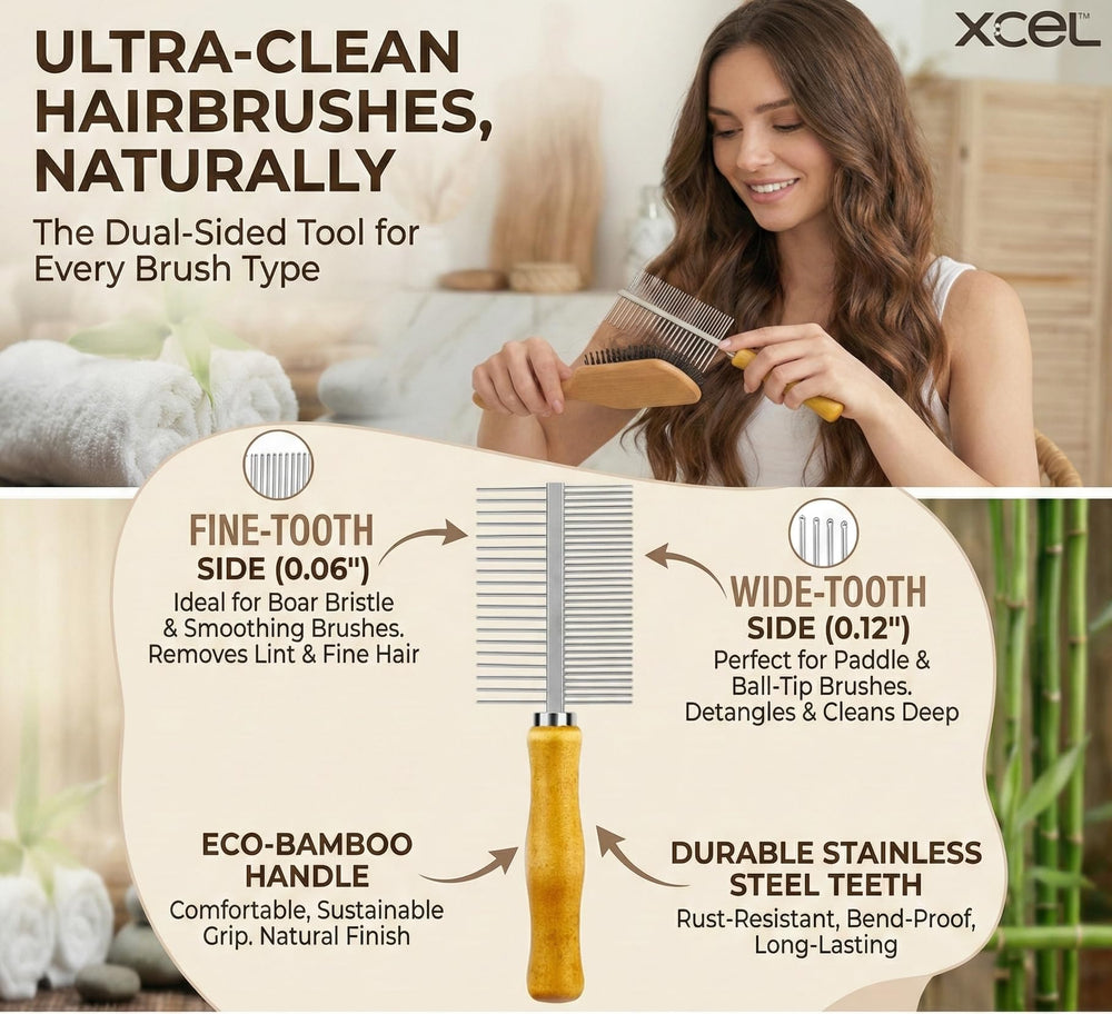 XCEL poils sphériques et palette : nettoyage précis pour chaque brosse