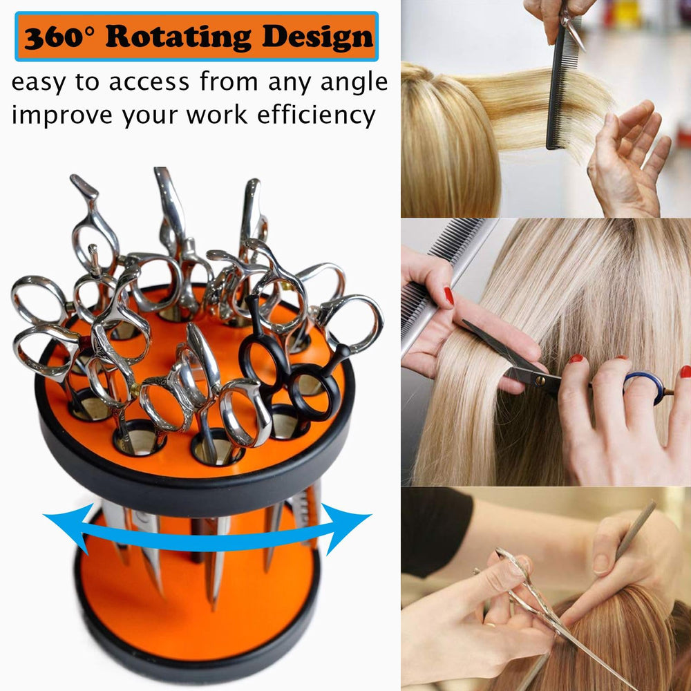 XDONEF porte-ciseaux barbier avec 10 trous noir, organise vos outils.