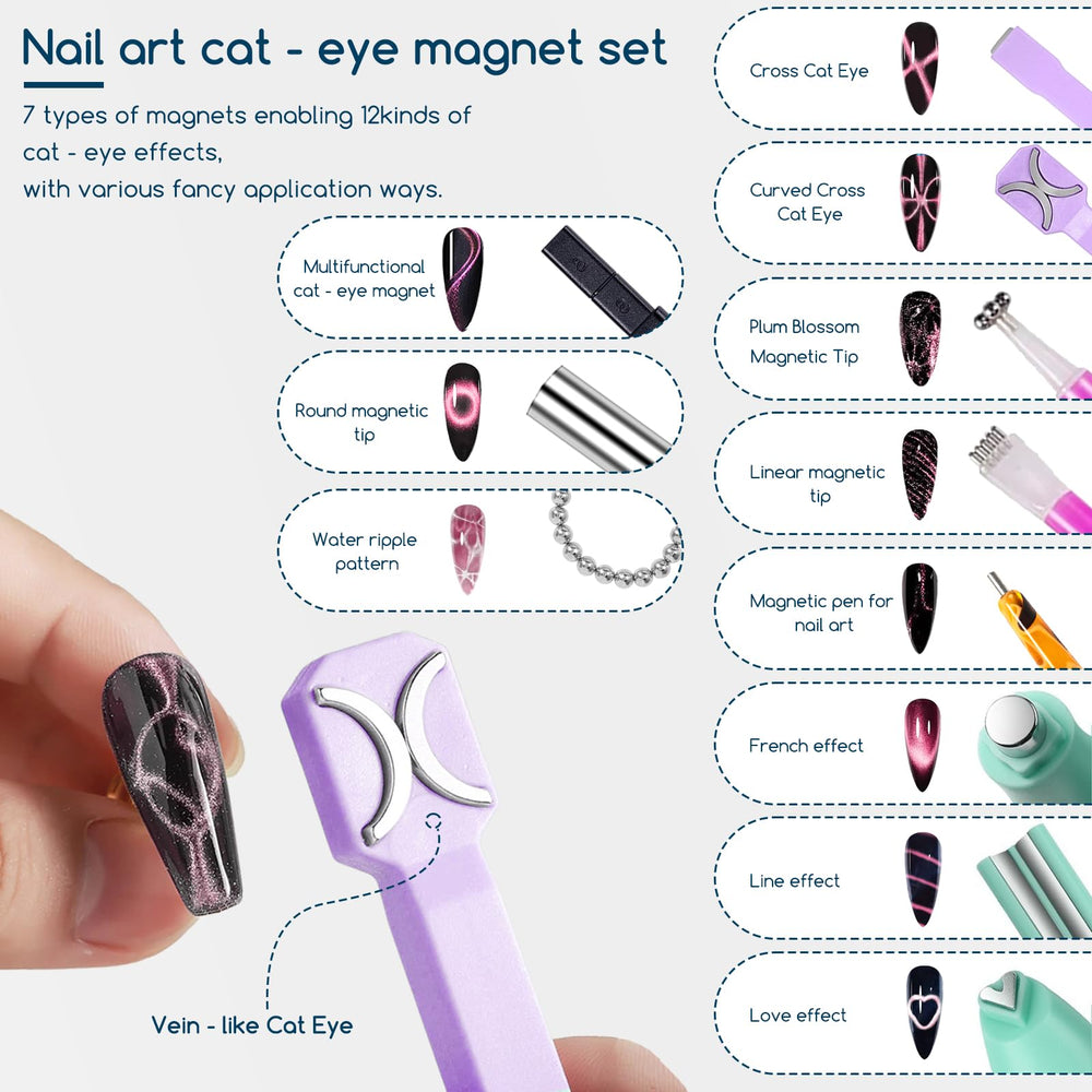 XEAOHESY stylo aimant rose oeil-de-chat effet fleurs sur ongles