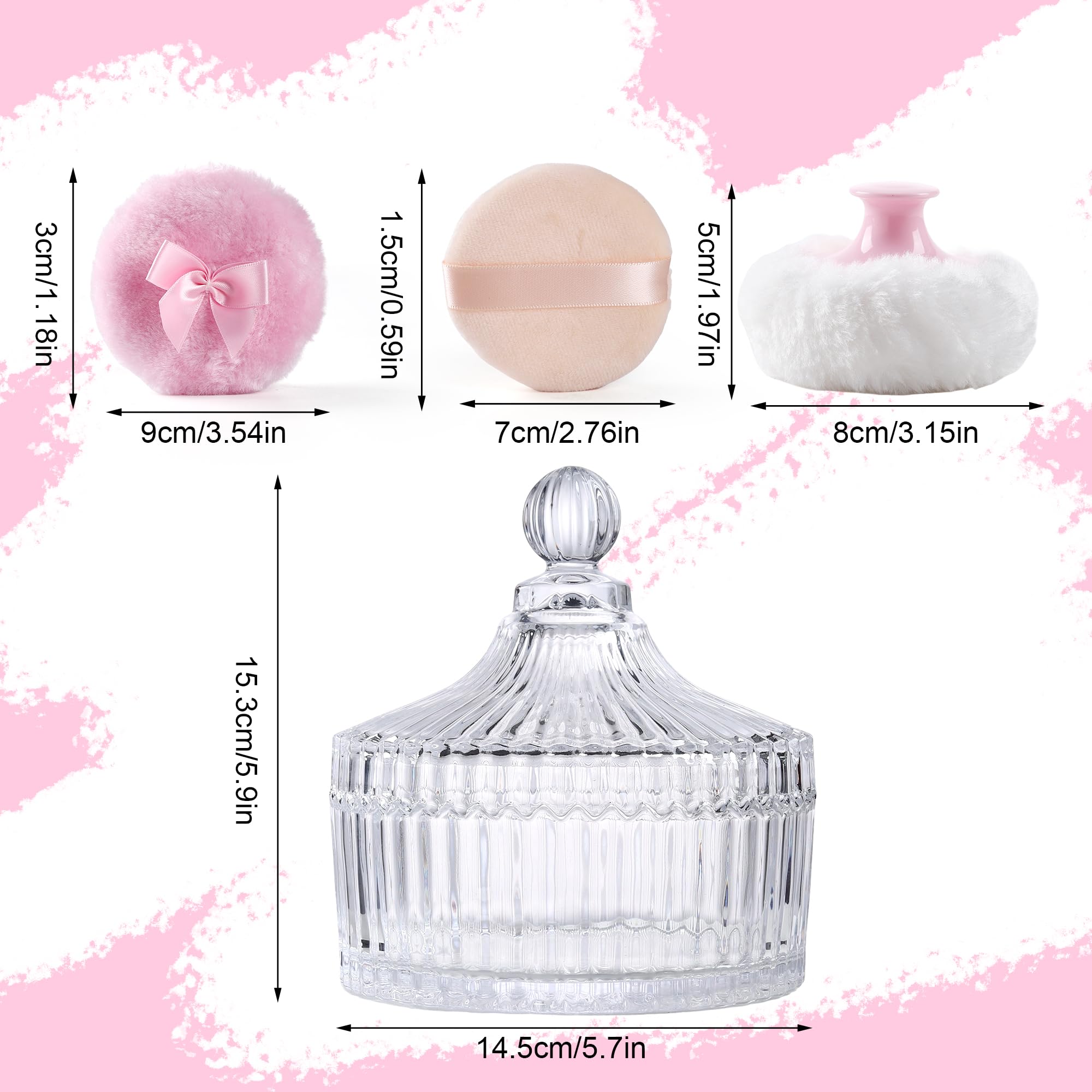 XHDMY pouf poudre corps velours pour application douce.
