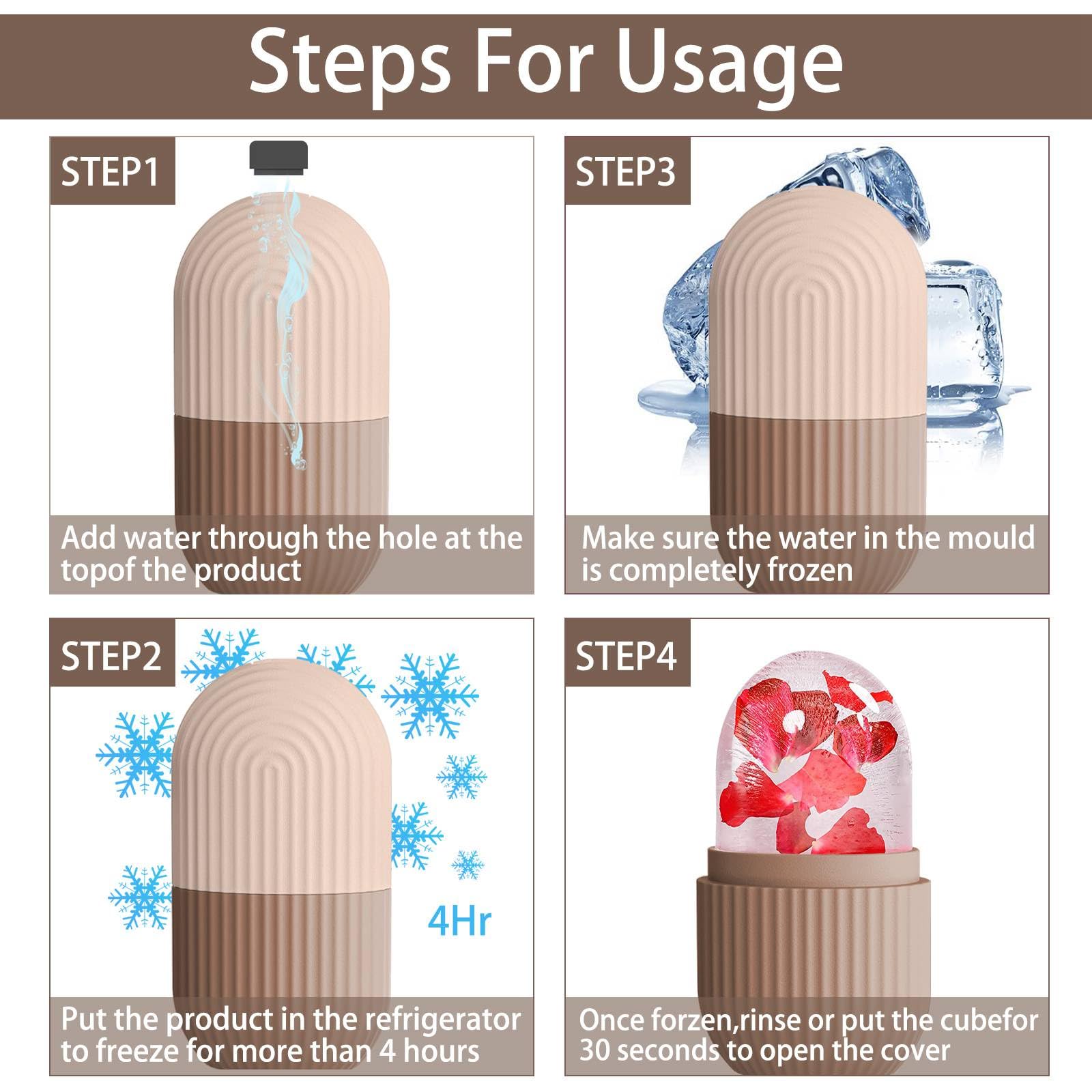 Application de glace XHJRI sur le visage pour une sensation de fraîcheur.
