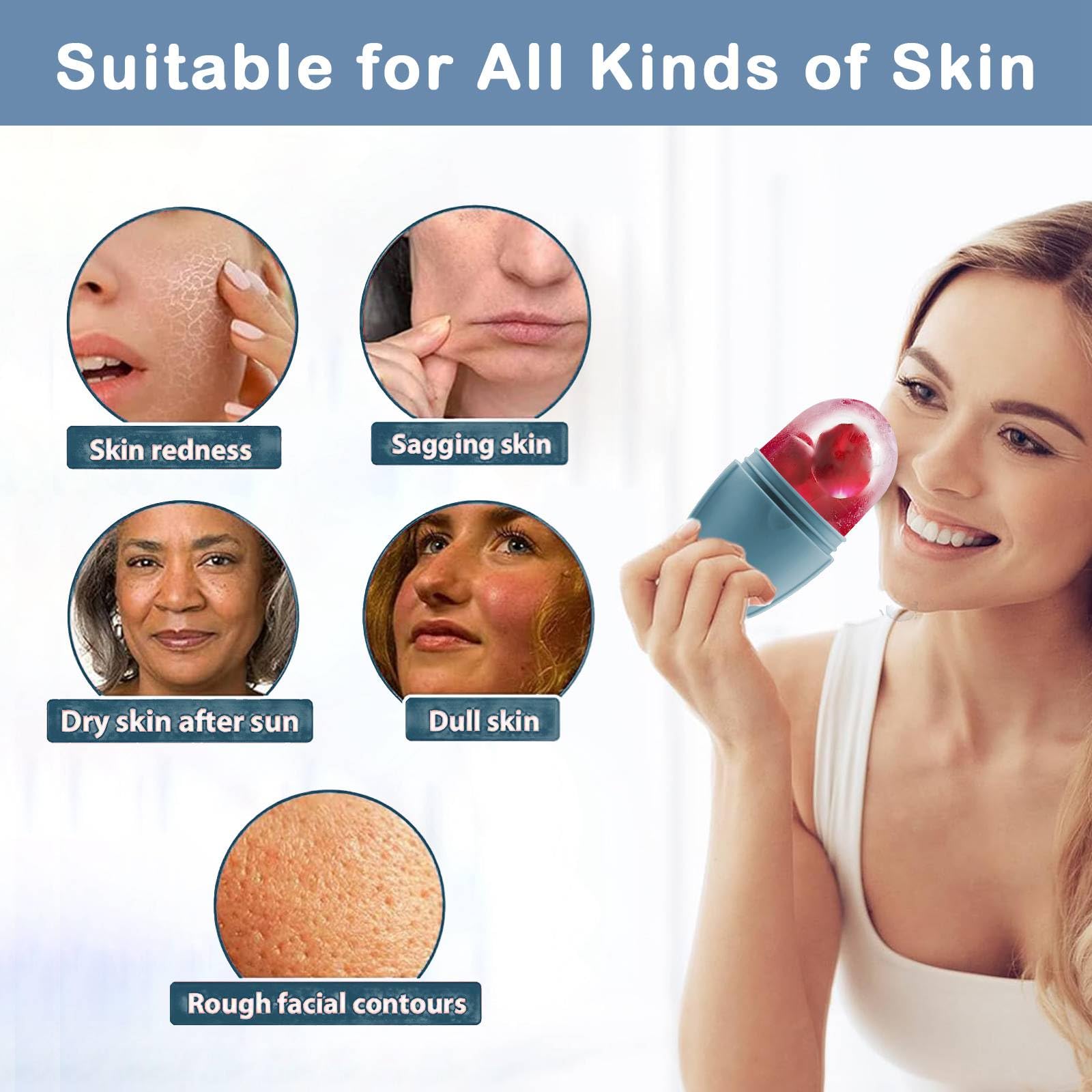 Rouleau glace visage pores XHJRI, aide à resserrer les pores