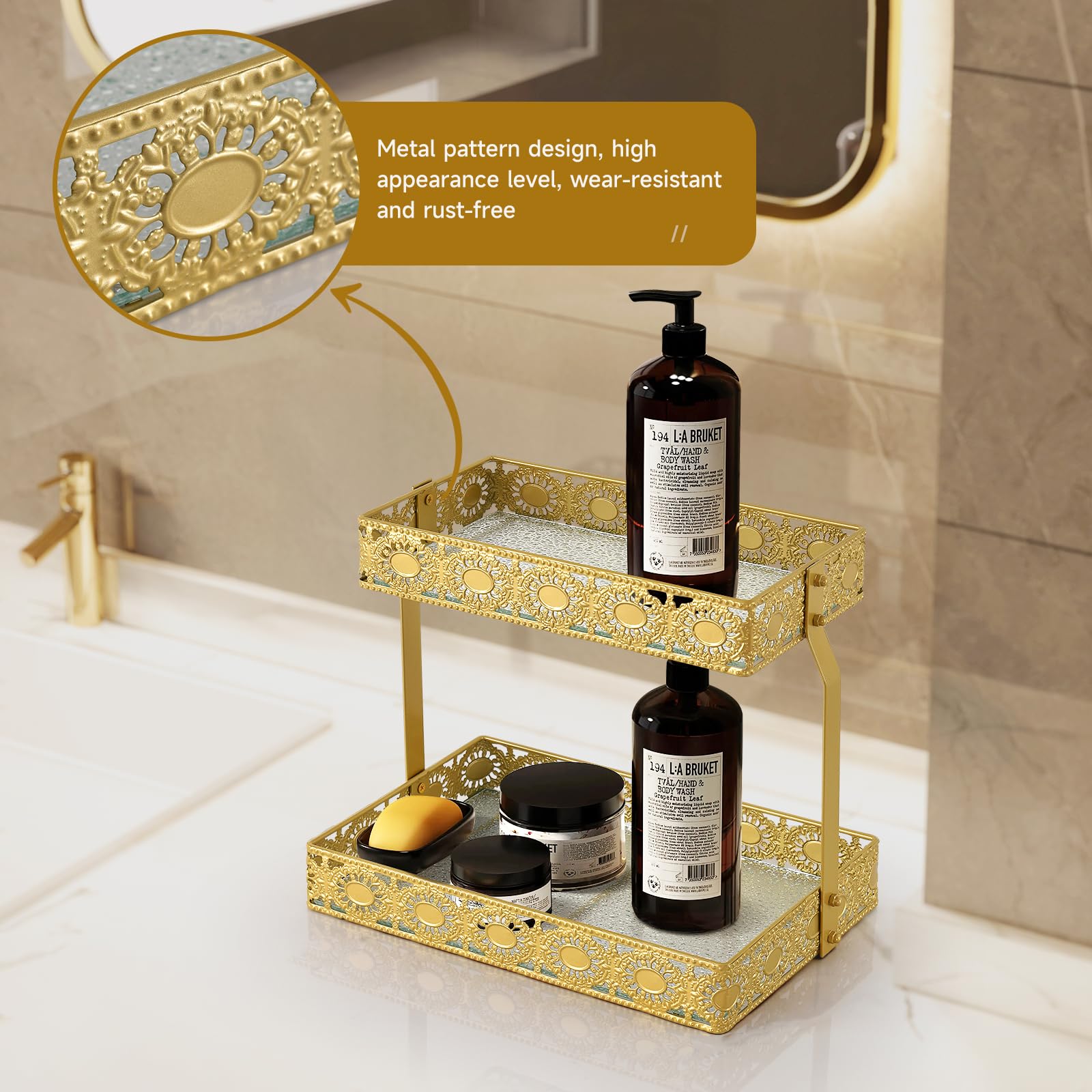 Bord dore et verre epais xiaojuande, allure luxueuse et durable