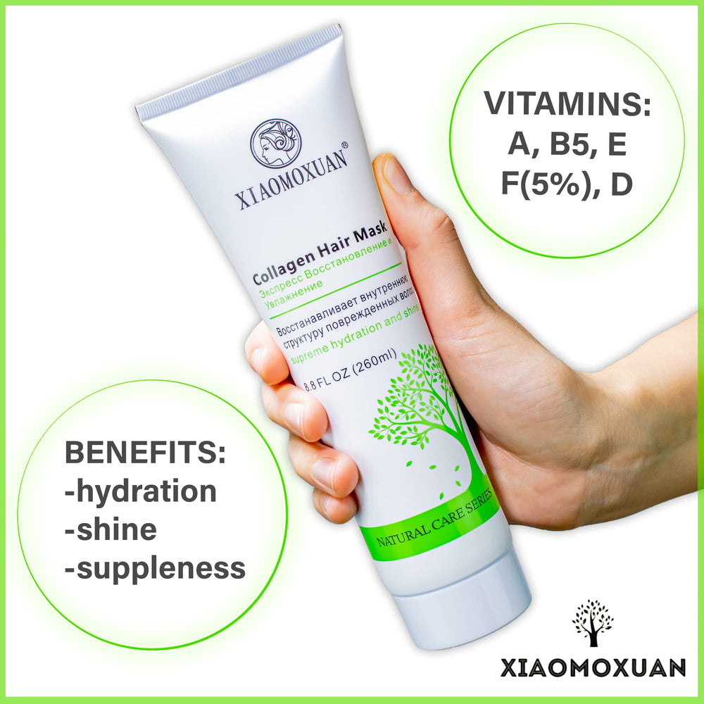 Masque sans sulfate Xiaomoxuan, soin doux pour cheveux colorés.