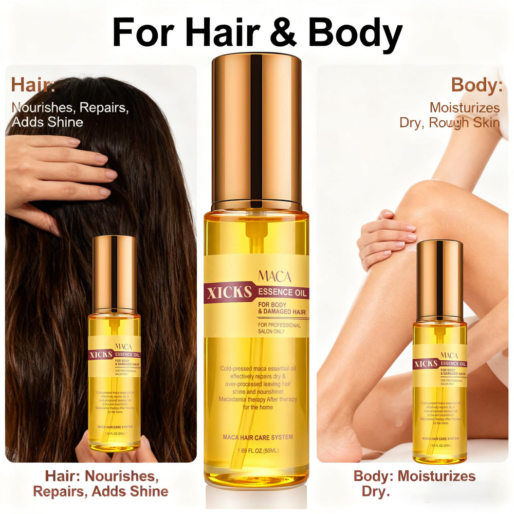 Xicks Cheveux après utilisation: surface plus lisse et éclat renforcé.