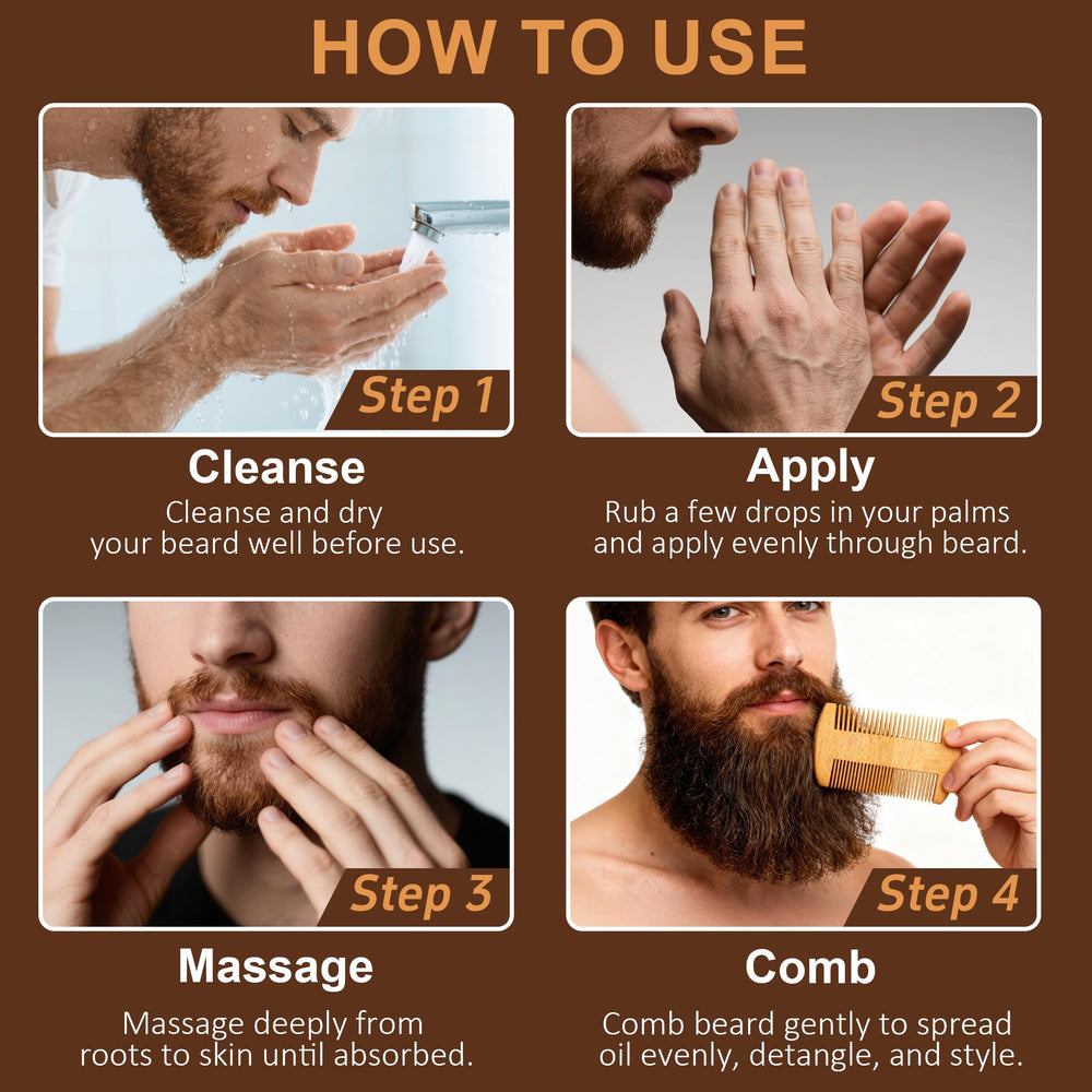 XIKEZAN huile barbe non-parfume - fraîcheur naturelle et sans parfum.
