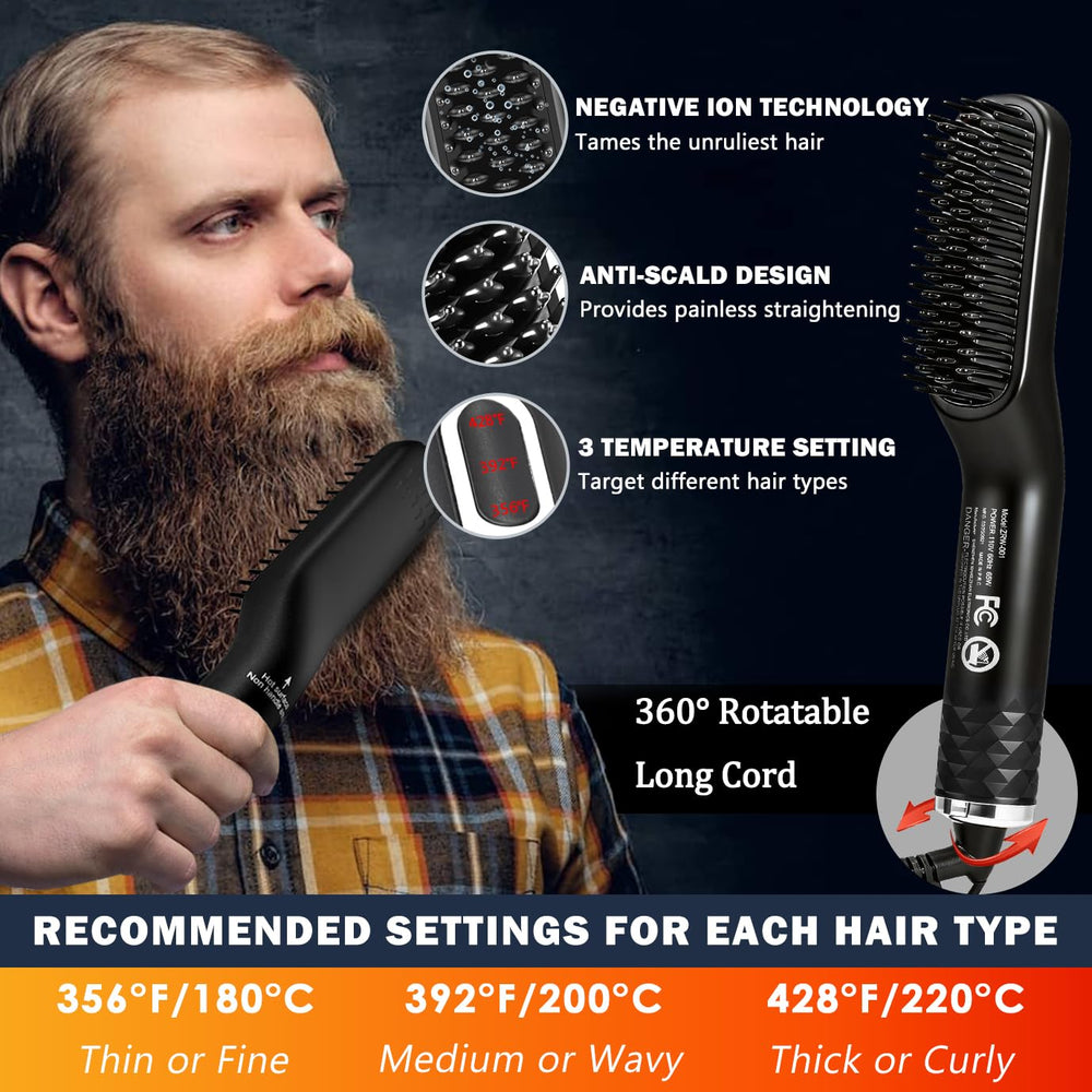 Xikezan lisseur barbe - reglages temperature pour tous types de barbes