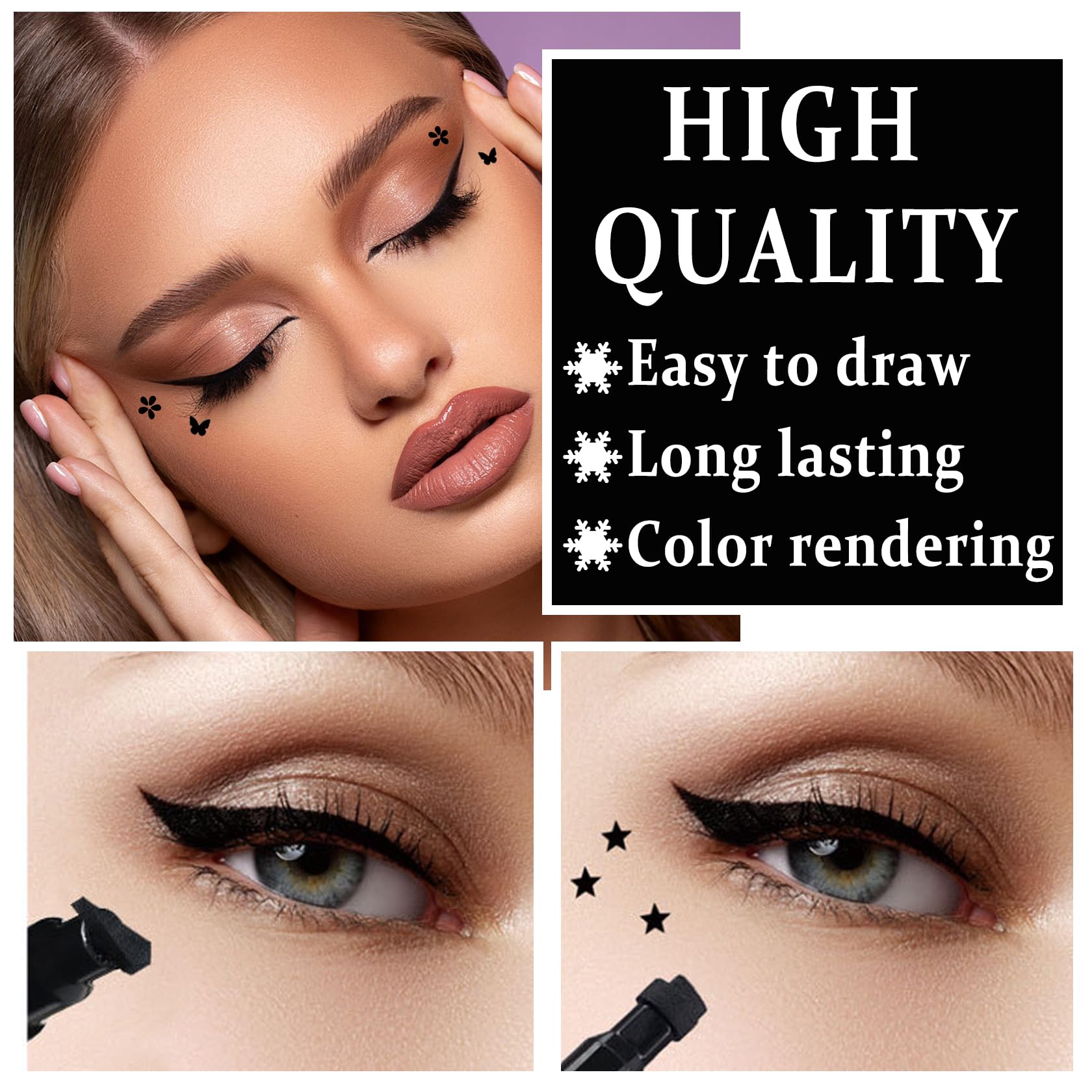 XINGXYUEL l’eyeliner tampon triangle pour un effet graphique audacieux.