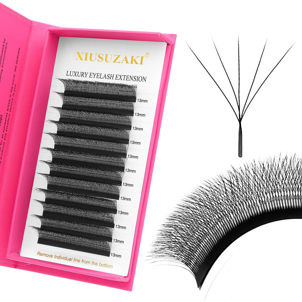 XIUSUZAKI extensions cils 5D W mix 8-15 mm, volume naturel, regard intensifié