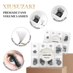 XIUSUZAKI fans libres volume 10D pour un effet dense et homogène.