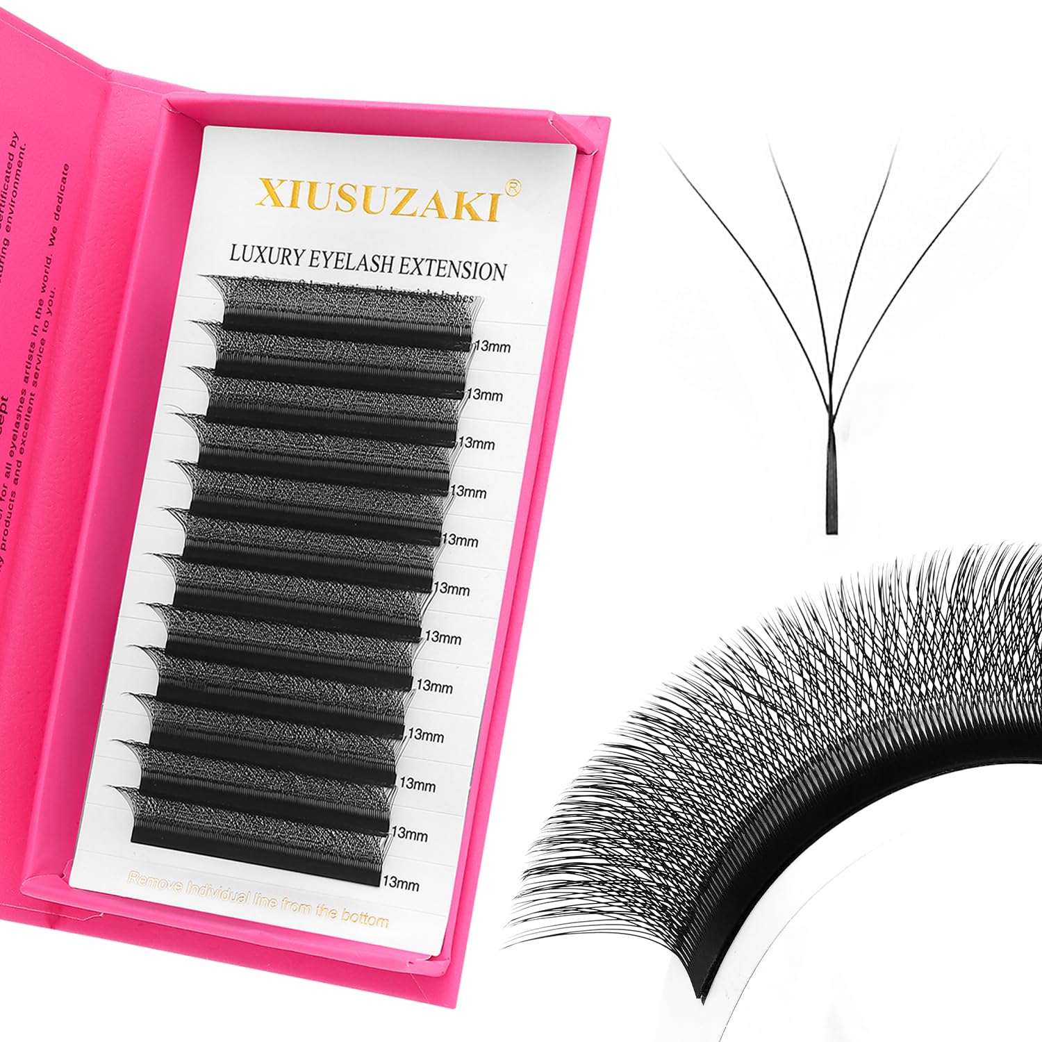 XIUSUZAKI extensions 4D en forme W, 0,07 mm, volume naturel.