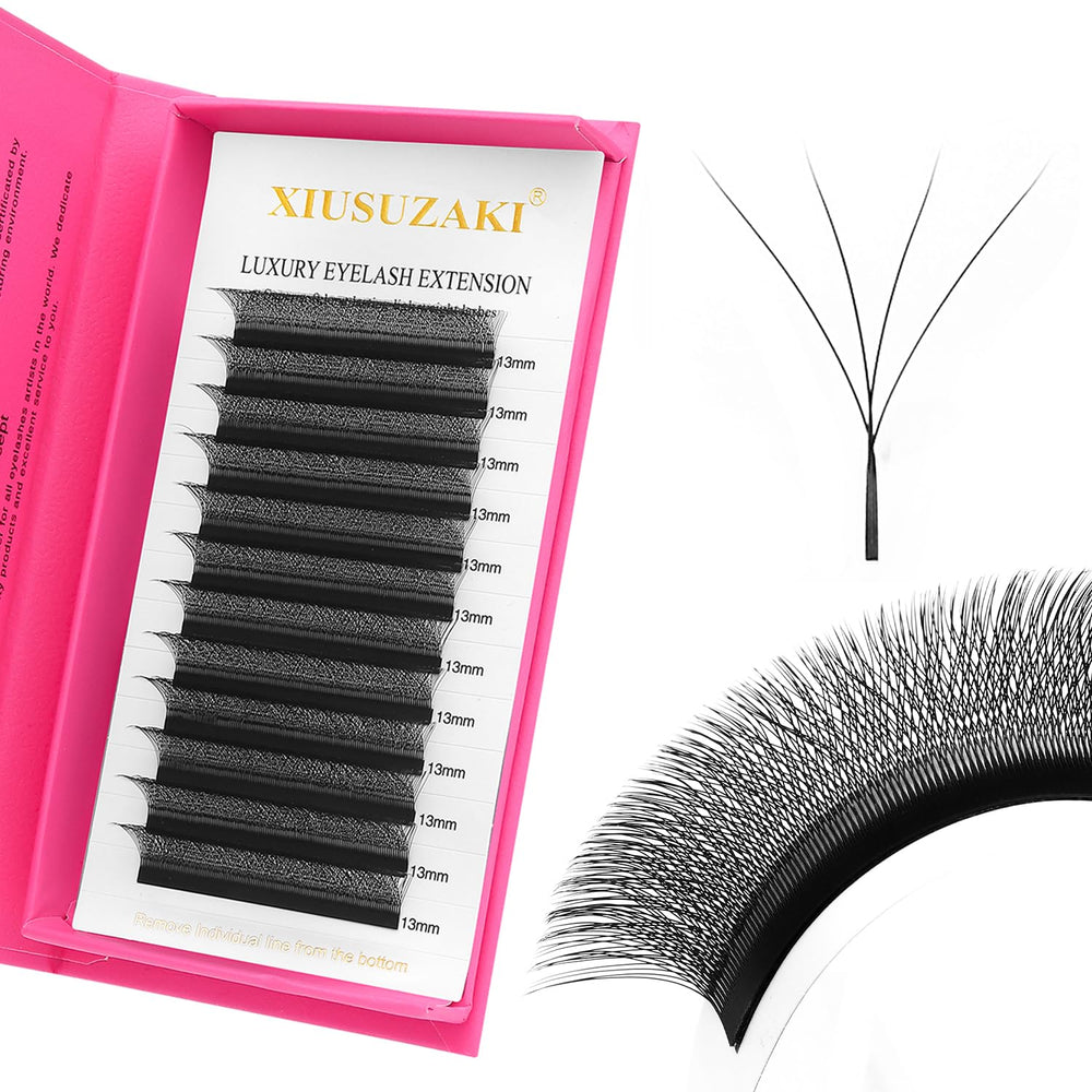 XIUSUZAKI extensions 4D en forme W, 0,07 mm, volume naturel.