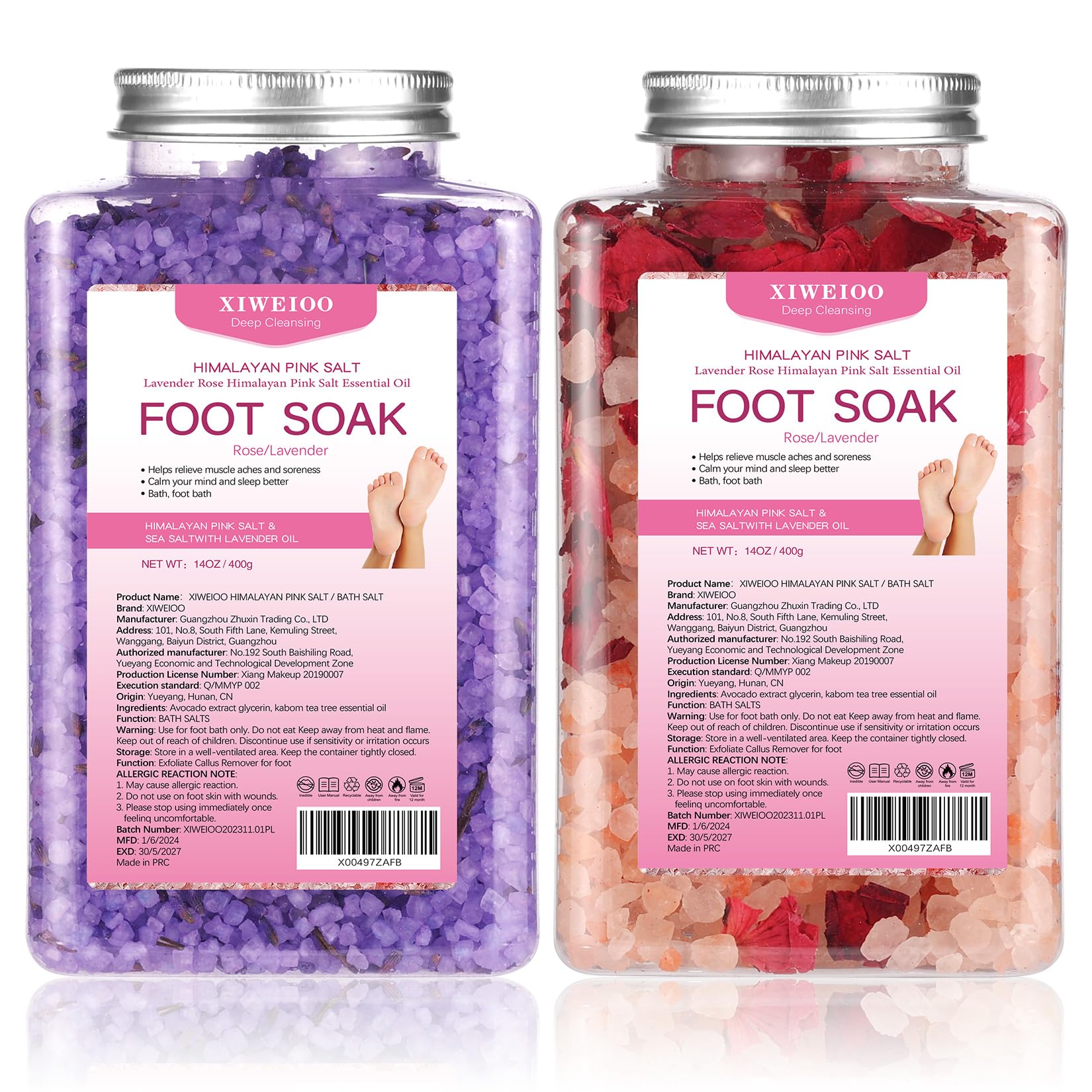 Xiweioo kit bain de pieds, emballage élégant pour spa à domicile.