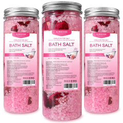 Xiweioo kit sels bain trio rose lavande, expérience spa à domicile.