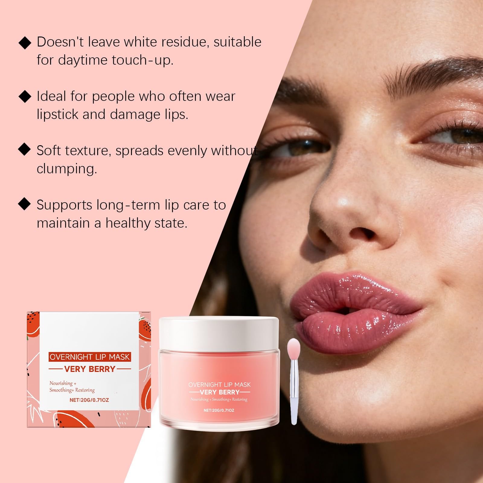 XJBD Masque Lèvres Nuit Barrière Hydratée — soutien durable pour les lèvres