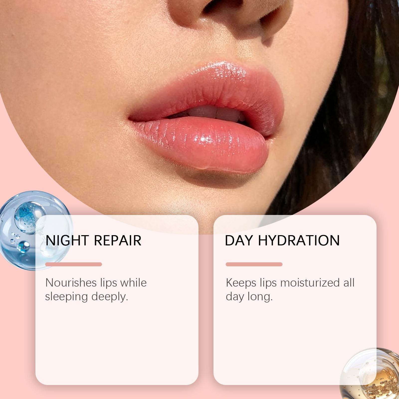 XJBD Masque Lèvres Nuit Brillance Naturelle — lèvres satinées sans collant
