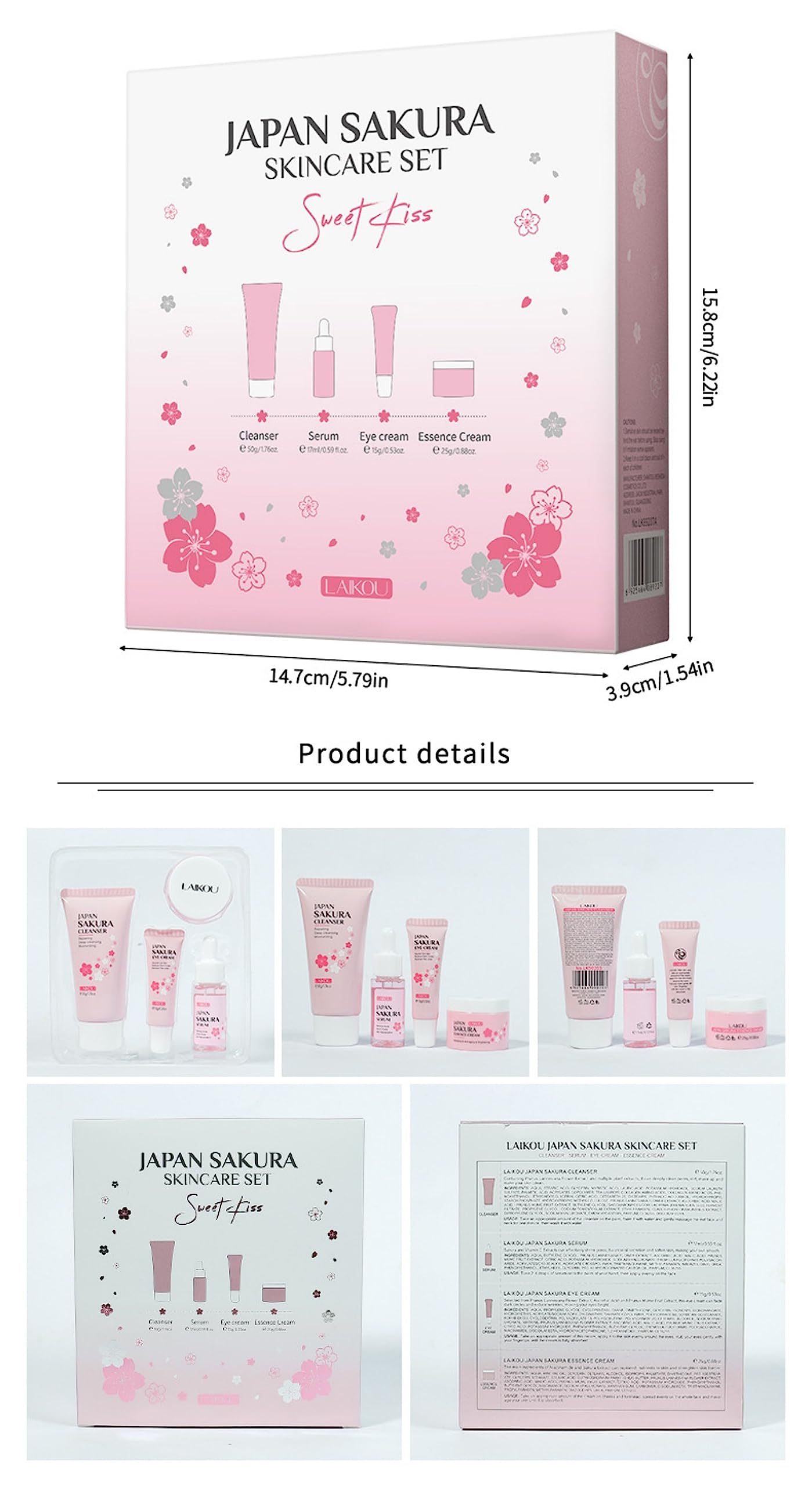 XJBD Sakura Crème Contour Yeux, tube précis pour réduire les signes de fatigue.
