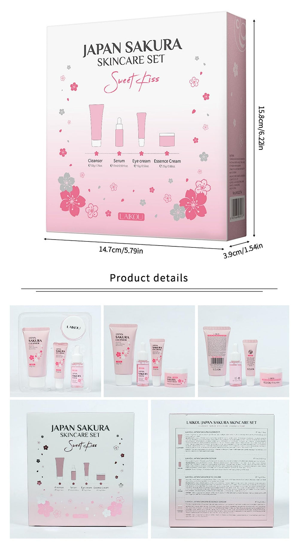 XJBD Sakura Crème Contour Yeux, tube précis pour réduire les signes de fatigue.