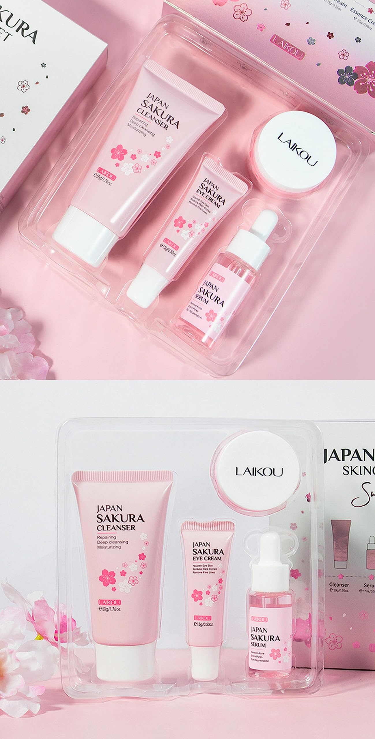 XJBD Sakura Routine Soins Nomade, kit compact parfait pour les déplacements.