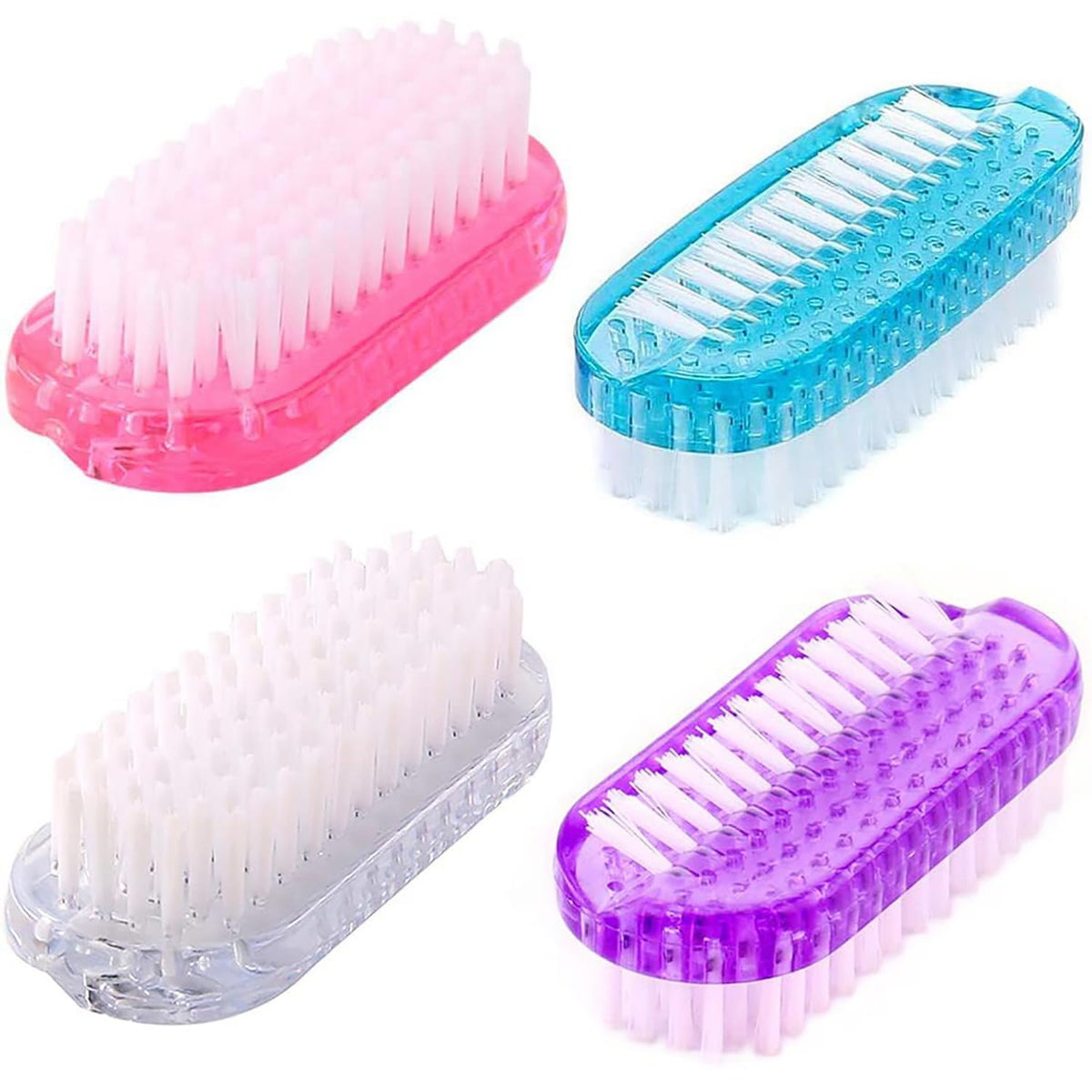 Brosse Xjinmin à double face montrant la face longue et douce pour mains et ongles.