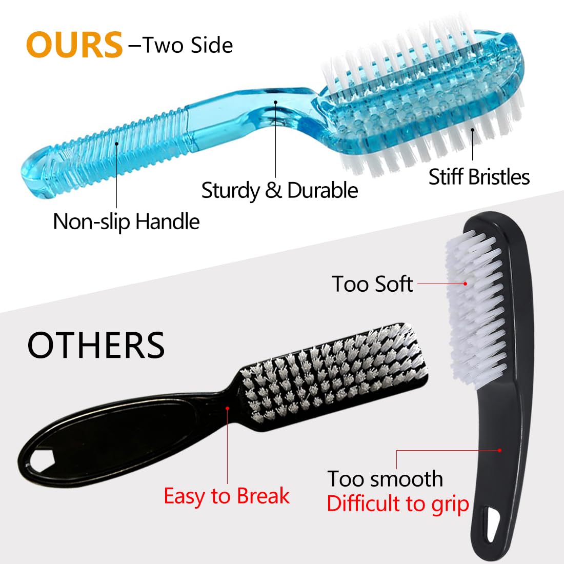 Brosse Xjinmin à double face nettoyant mains et pieds en profondeur