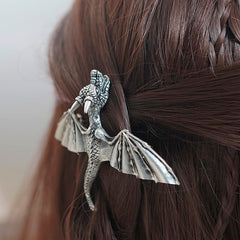 Barrette dragon XJYHDY, écailles texturées pour un style fantasmique.