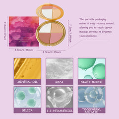 XLJQ Eye Shadow Blush Highlighter Duo enables easy blending for natural to glamorous finishes.