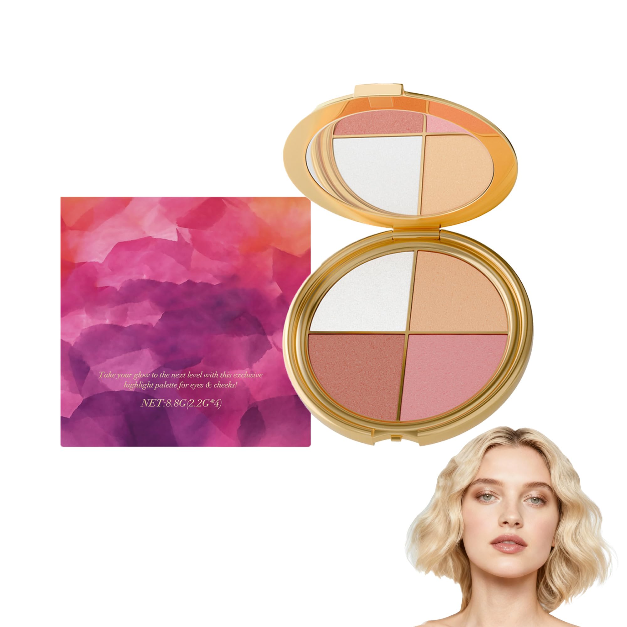 XLJQ Glow Wardrobe Palette compact case with versatile eye and cheek shades for everyday looks.