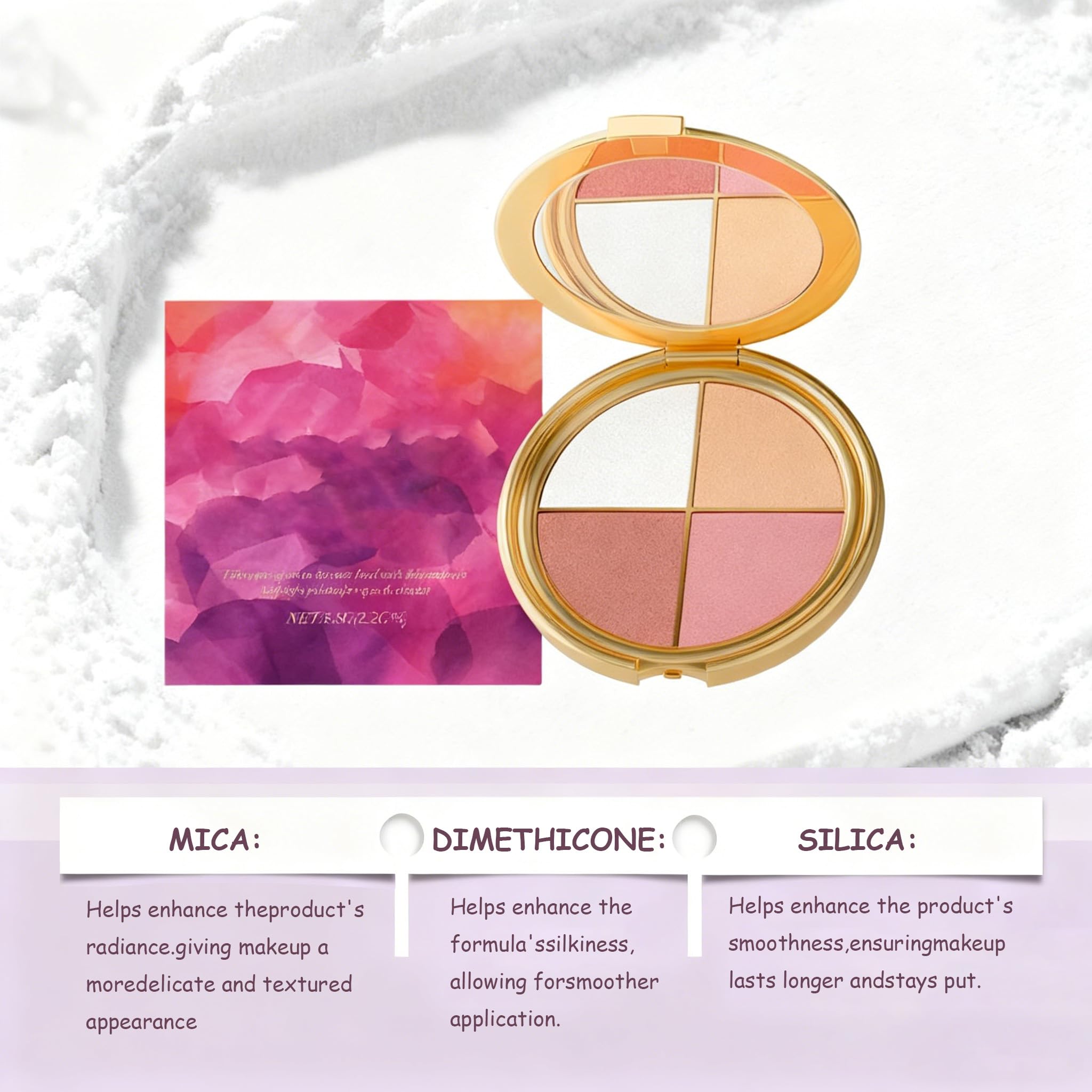 XLJQ Long-wearing formulas keep eyes and cheeks luminous throughout the day.