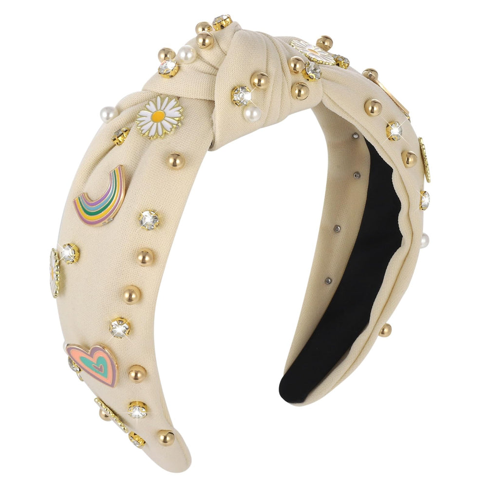 Bandeau XLSXEXCL Boho marguerite perles pour un look chic.