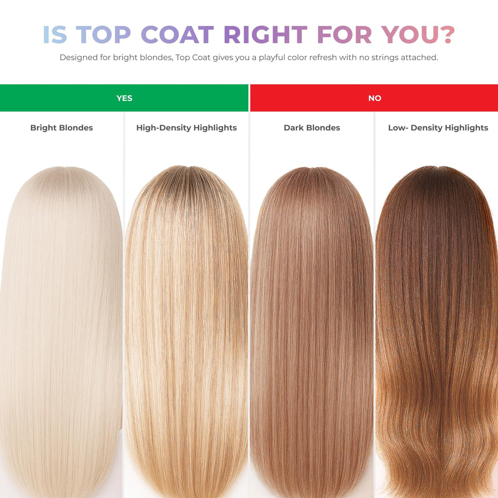 XMONDO Hair Top Coat Rose Doré – brillance douce sur cheveux blonds.
