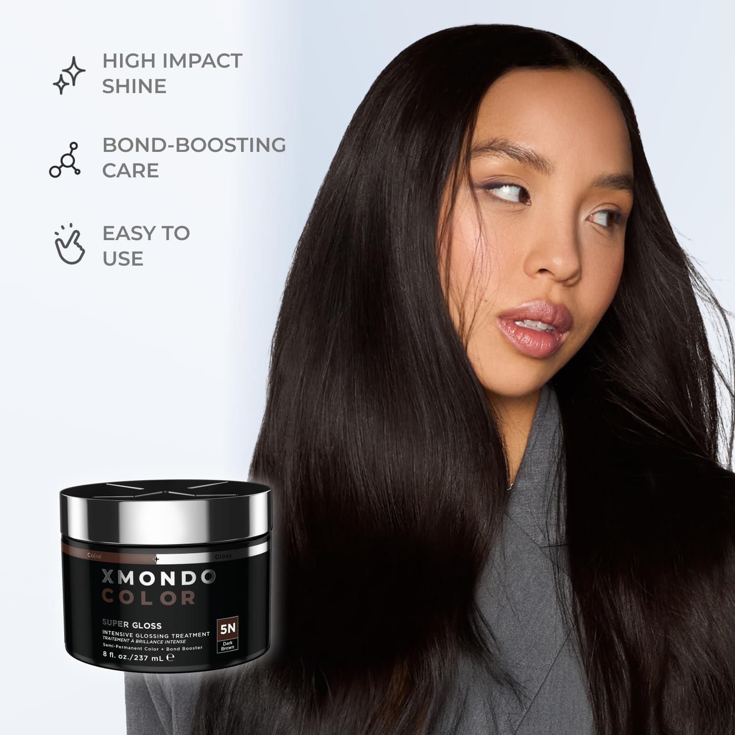XMONDO Color 5N brun foncé – application professionnelle et pose de 15 minutes.