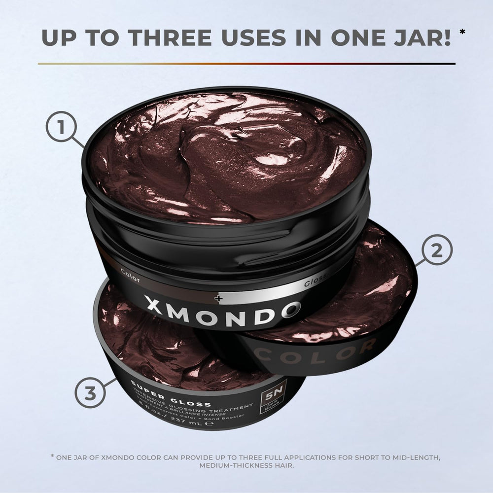 XMONDO Color 5N brun foncé – rendu naturel après coloration.