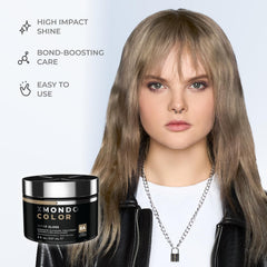 XMONDO Color Ash Blonde – cheveux mouillés dévoilant une couleur naturelle et éclat.