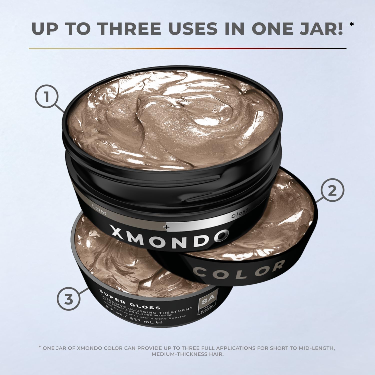 XMONDO Color Ash Blonde – formule vegan sans gluten, sulfates et parabènes pour cheveux sensibles.