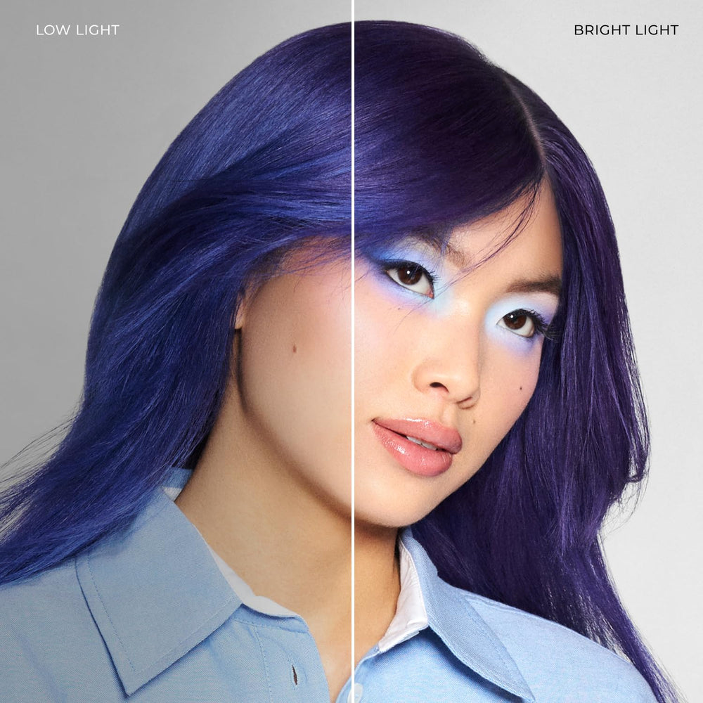 XMONDO Color Blue + Purple Shade Shift – application en sections sur cheveux