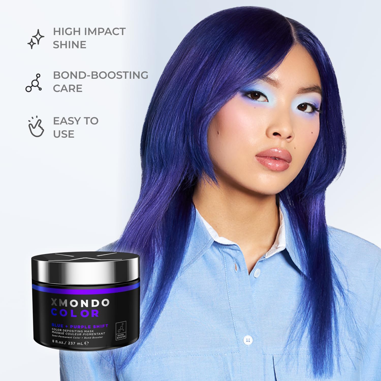 XMONDO Color Blue + Purple Shade Shift – pose de 15 minutes recommandée
