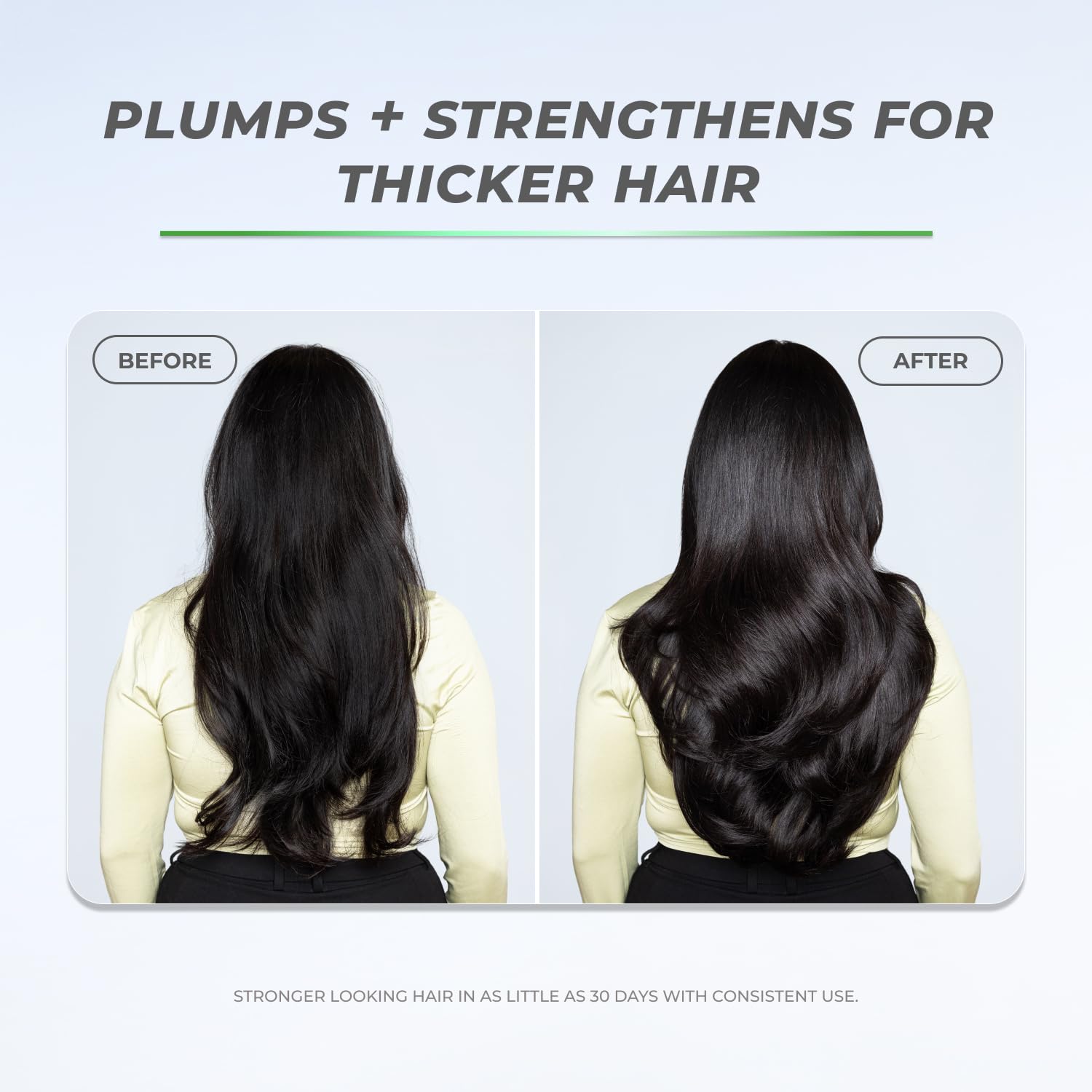 XMONDO Hair Boost X volume-visuel: corps et brillance visibles.