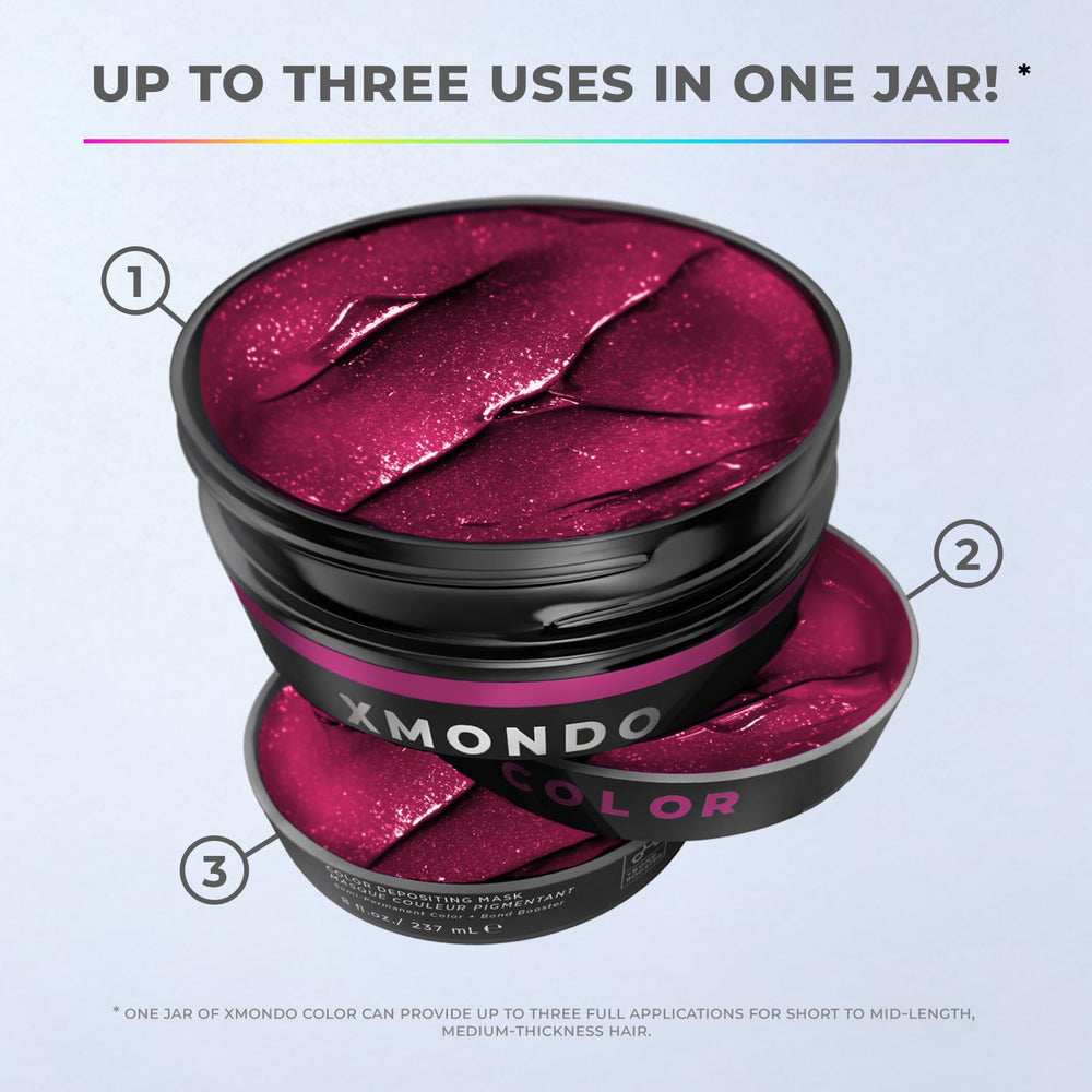 XMONDO Hair Color Berry : utilisation polyvalente pour une teinte berry intense.