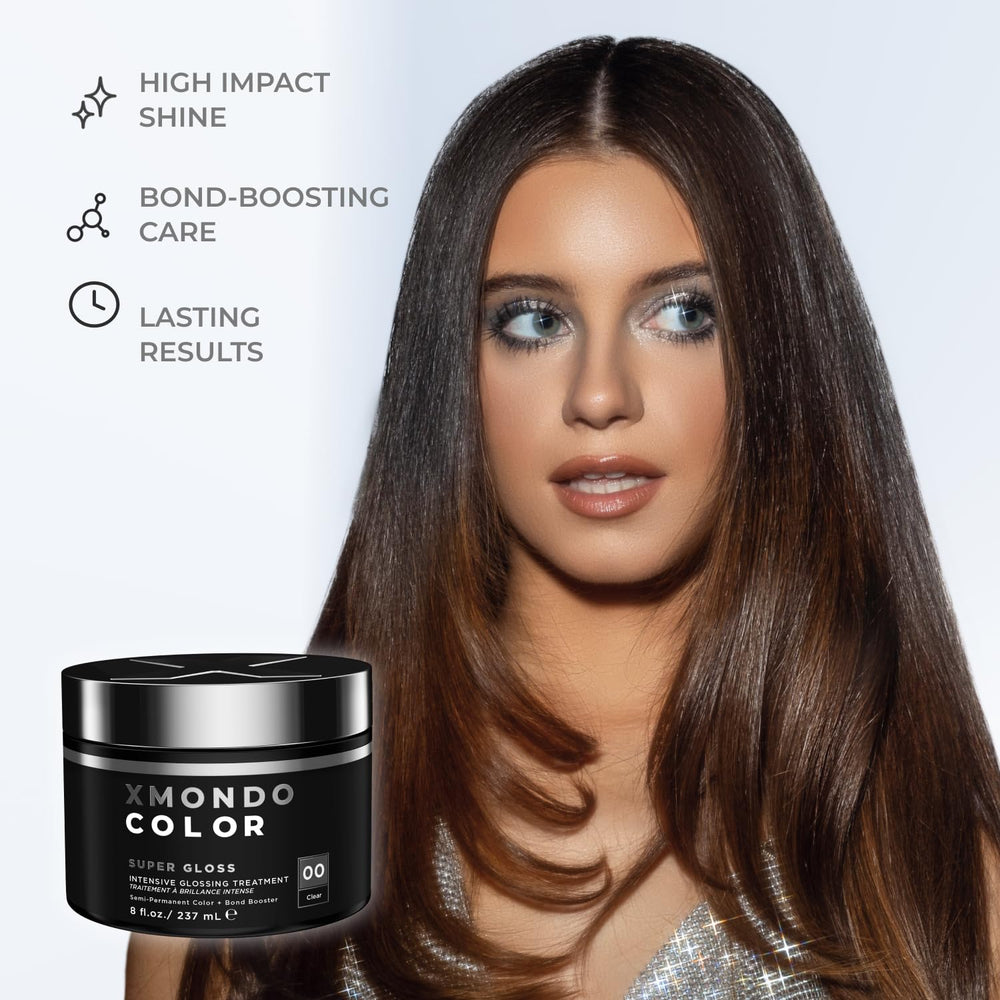 Logo vegan et sans cruauté sur l’emballage XMONDO Hair Super Gloss.