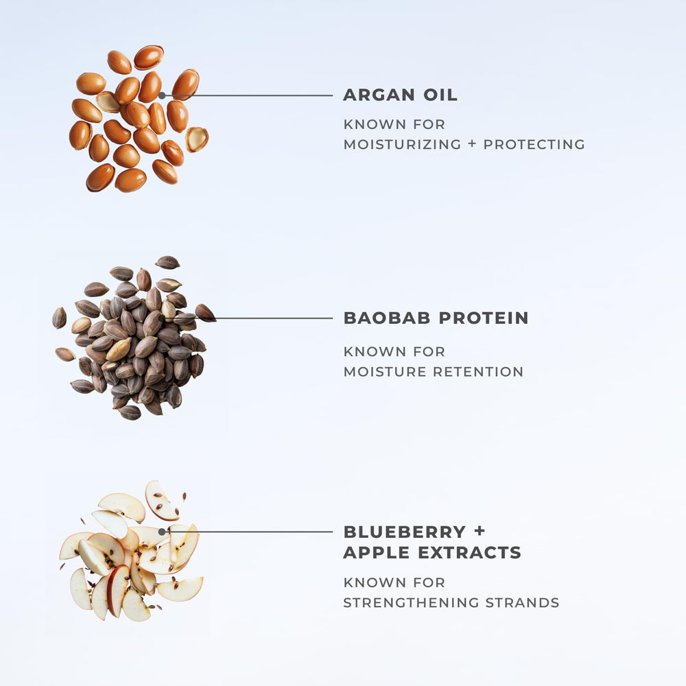 XMONDO Hydrify: étiquette montrant baobab et argan comme ingrédients clés.