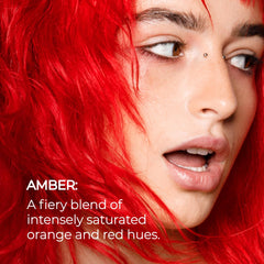 Texture crémeuse du Masque Ambre dépose le pigment uniformément sur les cheveux.