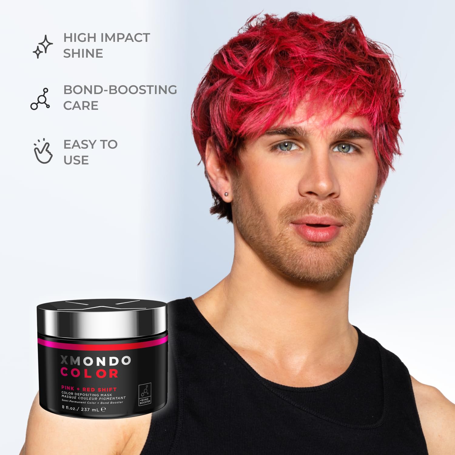 XMONDO Masque couleur Rose et Rouge Changeant - gants pour une application propre