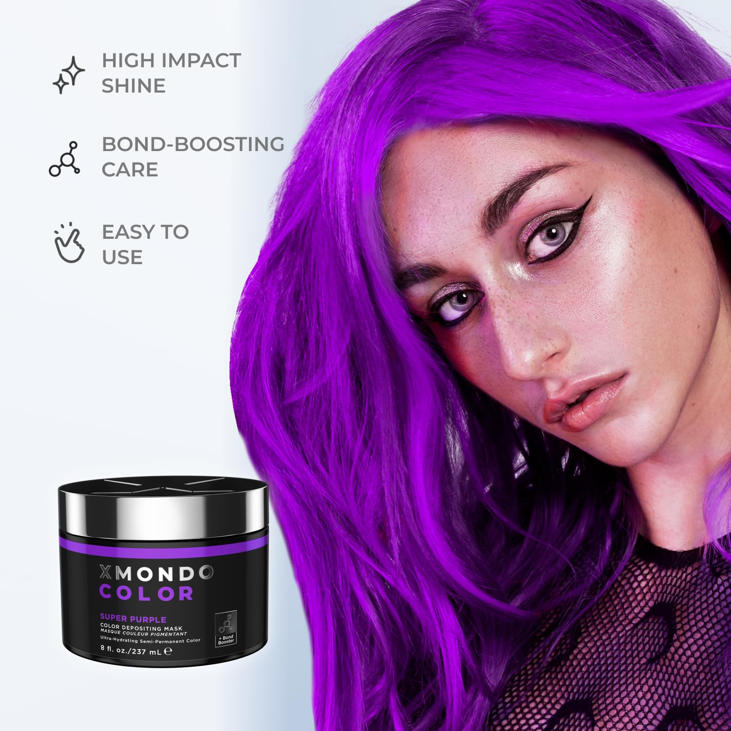 XMONDO Super Purple – Reflets violets intenses avec équilibre bleu et rouge.