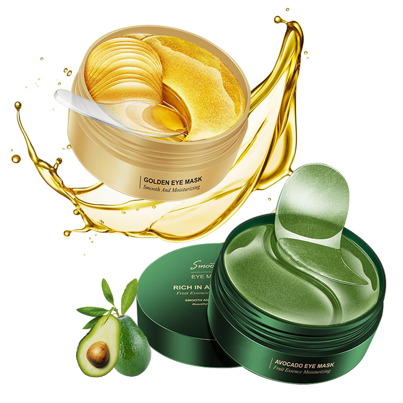 XMXueMei Avocado Golden Under Eye Mask dans sa boîte, soin rapide et pratique.